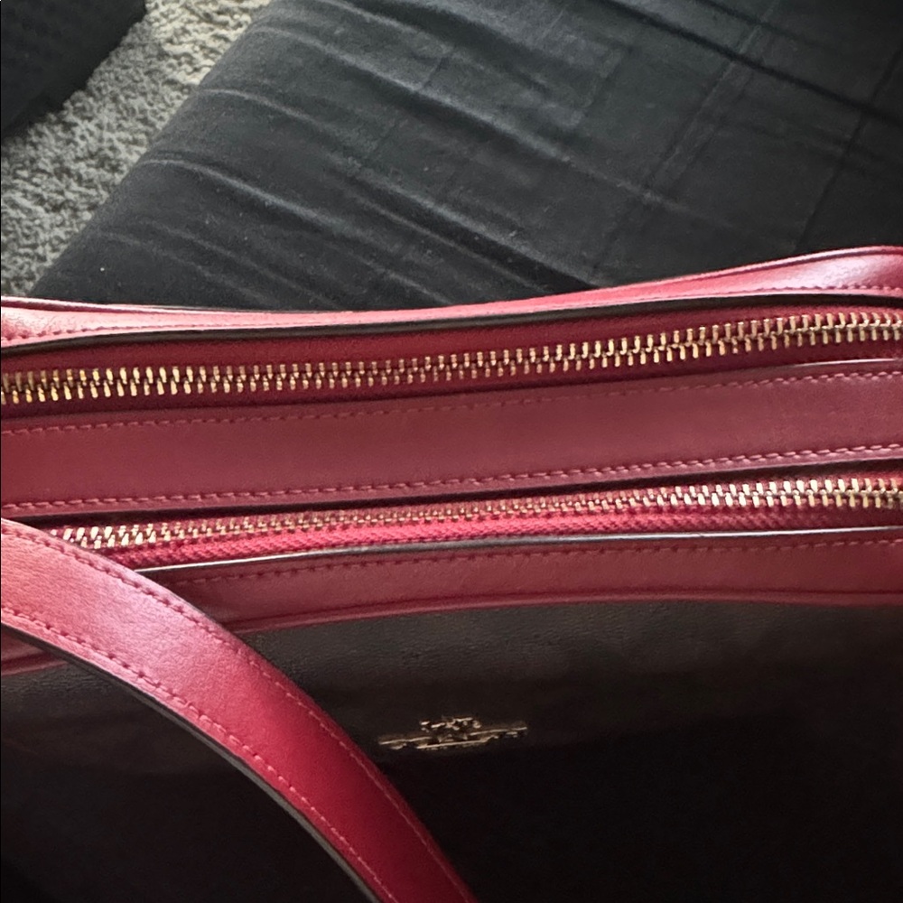 Coach Black and Burgundy Shoulder Bag